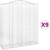 Image de vidaXL Gabions avec arc surélevé 9 pcs. 200x50x220/240cm Fer galvanisé