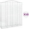 Image de vidaXL Gabions avec arc surélevé 10pcs 200x50x220/240cm Fer galvanisé