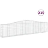 Image de vidaXL Gabions avec arc surélevé 15 pcs. 400x30x80/100cm Fer galvanisé