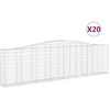 Image de vidaXL Gabions avec arc surélevé 20pcs. 400x30x100/120cm Fer galvanisé