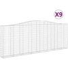 Image de vidaXL Gabions avec arc surélevé 9 pcs. 400x30x140/160cm Fer galvanisé