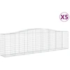 Image de vidaXL Gabions avec arc surélevé 5 pcs. 400x50x100/120cm Fer galvanisé