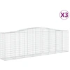Image de vidaXL Gabions avec arc surélevé 3 pcs. 400x50x120/140cm Fer galvanisé