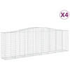 Image de vidaXL Gabions avec arc surélevé 4 pcs. 400x50x120/140cm Fer galvanisé