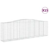 Image de vidaXL Gabions avec arc surélevé 15 pcs 400x50x120/140cm Fer galvanisé