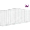 Image de vidaXL Gabions avec arc surélevé 2 pcs. 400x50x160/180cm Fer galvanisé