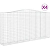 Image de vidaXL Gabions avec arc surélevé 4 pcs. 400x50x200/220cm Fer galvanisé