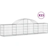 Image de vidaXL Gabions avec arc surélevé 15 pcs. 200x30x40/60 cm Fer galvanisé
