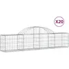 Image de vidaXL Gabions avec arc surélevé 20 pcs. 200x30x40/60 cm Fer galvanisé