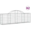 Image de vidaXL Gabions avec arc surélevé 2 pcs. 200x30x60/80 cm Fer galvanisé