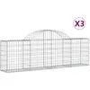 Image de vidaXL Gabions avec arc surélevé 3 pcs. 200x30x60/80 cm Fer galvanisé