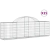 Image de vidaXL Gabions avec arc surélevé 15 pcs. 200x30x60/80 cm Fer galvanisé