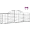 Image de vidaXL Gabions avec arc surélevé 40 pcs. 200x30x60/80 cm Fer galvanisé