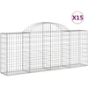 Image de vidaXL Gabions avec arc surélevé 15 pcs. 200x30x80/100cm Fer galvanisé