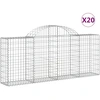 Image de vidaXL Gabions avec arc surélevé 20 pcs. 200x30x80/100cm Fer galvanisé