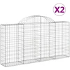 Image de vidaXL Gabions avec arc surélevé 2 pcs. 200x30x100/120cm Fer galvanisé