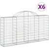 Image de vidaXL Gabions avec arc surélevé 6 pcs. 200x30x100/120cm Fer galvanisé