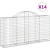 Image de vidaXL Gabions avec arc surélevé 14pcs 200x30x100/120cm Fer galvanisé