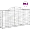 Image de vidaXL Gabions avec arc surélevé 18pcs 200x30x100/120cm Fer galvanisé