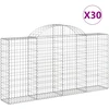 Image de vidaXL Gabions avec arc surélevé 30pcs 200x30x100/120cm Fer galvanisé