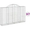 Image de vidaXL Gabions avec arc surélevé 7 pcs. 200x30x120/140cm Fer galvanisé
