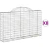 Image de vidaXL Gabions avec arc surélevé 8 pcs. 200x30x120/140cm Fer galvanisé