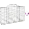 Image de vidaXL Gabions avec arc surélevé 10pcs 200x30x120/140cm Fer galvanisé