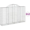 Image de vidaXL Gabions avec arc surélevé 12pcs 200x30x120/140cm Fer galvanisé