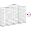 Image de vidaXL Gabions avec arc surélevé 14pcs 200x30x120/140cm Fer galvanisé