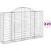 Image de vidaXL Gabions avec arc surélevé 20pcs 200x30x120/140cm Fer galvanisé
