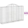 Image de vidaXL Gabions avec arc surélevé 25pcs. 200x30x120/140cm Fer galvanisé