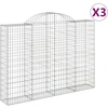 Image de vidaXL Gabions avec arc surélevé 3 pcs. 200x30x140/160cm Fer galvanisé