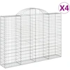 Image de vidaXL Gabions avec arc surélevé 4 pcs. 200x30x140/160cm Fer galvanisé