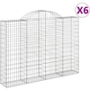 Image de vidaXL Gabions avec arc surélevé 6 pcs. 200x30x140/160cm Fer galvanisé