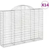 Image de vidaXL Gabions avec arc surélevé 14pcs 200x30x140/160cm Fer galvanisé