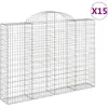 Image de vidaXL Gabions avec arc surélevé 15pcs 200x30x140/160cm Fer galvanisé