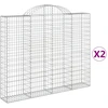 Image de vidaXL Gabions avec arc surélevé 2 pcs. 200x30x160/180cm Fer galvanisé