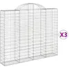 Image de vidaXL Gabions avec arc surélevé 3 pcs. 200x30x160/180cm Fer galvanisé