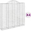 Image de vidaXL Gabions avec arc surélevé 4 pcs. 200x30x180/200cm Fer galvanisé