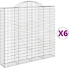 Image de vidaXL Gabions avec arc surélevé 6 pcs. 200x30x180/200cm Fer galvanisé