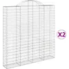 Image de vidaXL Gabions avec arc surélevé 2 pcs. 200x30x200/220cm Fer galvanisé