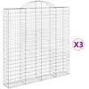 Image de vidaXL Gabions avec arc surélevé 3 pcs. 200x30x200/220cm Fer galvanisé
