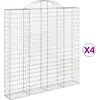 Image de vidaXL Gabions avec arc surélevé 4 pcs. 200x30x200/220cm Fer galvanisé