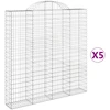 Image de Gabions avec arc surélevé 5 pcs. 200x30x200/220cm Fer galvanisé
