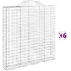 Image de vidaXL Gabions avec arc surélevé 6 pcs. 200x30x200/220cm Fer galvanisé