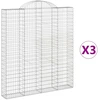 Image de vidaXL Gabions avec arc surélevé 3 pcs. 200x30x220/240cm Fer galvanisé