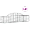 Image de vidaXL Gabions avec arc surélevé 40 pcs. 200x50x40/60 cm Fer galvanisé
