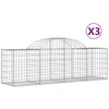 Image de vidaXL Gabions avec arc surélevé 3 pcs. 200x50x60/80 cm Fer galvanisé
