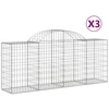 Image de vidaXL Gabions avec arc surélevé 3 pcs. 200x50x80/100 cm Fer galvanisé