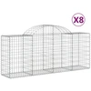 Image de vidaXL Gabions avec arc surélevé 8 pcs. 200x50x80/100 cm Fer galvanisé